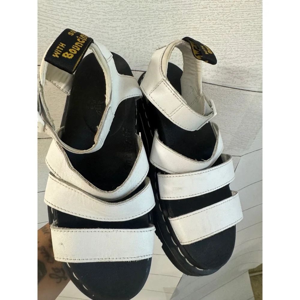Dr. Martens Blaire White Leather Platform Gladiator Sandals Women 6 EU 37